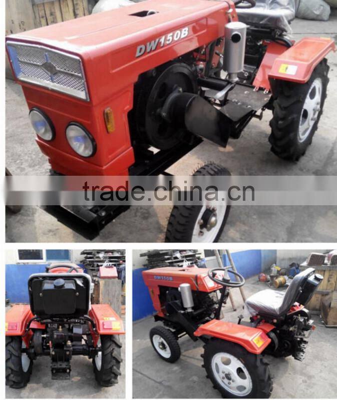 Small tractor 10HP 4X2 farm tractor, with plough and trailer