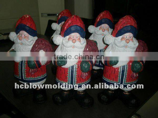 OEM Blow Molding plastic Christmas Santa Claus figurine christmas decoration santa claus