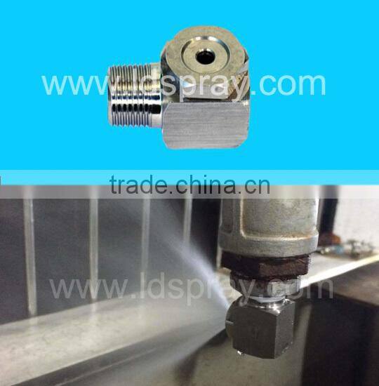 Dust control chemical processing hollow cone water jet nozzle