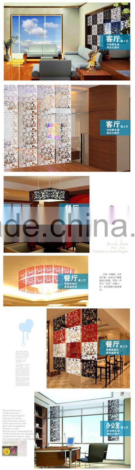 modern flower hollow hanging screen/elegant carved wall sticker 4 pieces set-yellow