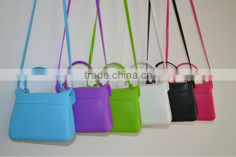 12colors stock!!! Fashion silicone rubber handbag for lady