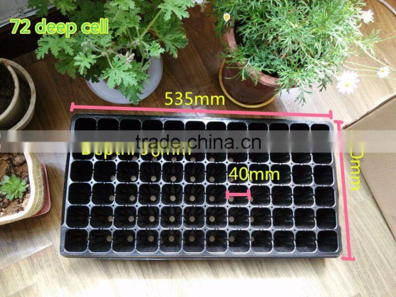 72 cell black PS plastic plant nursery plug trays wholesale cheap price