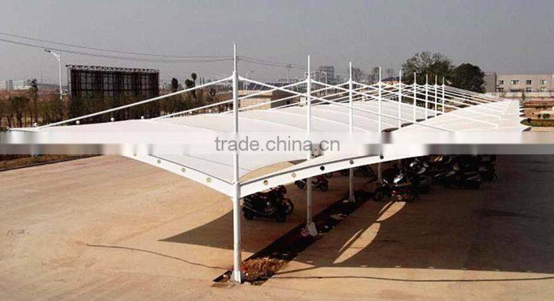 White steel structure carport