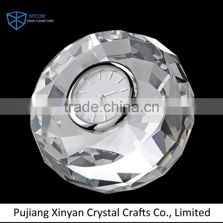 2016 Modern style round shape crystal clock with good prices