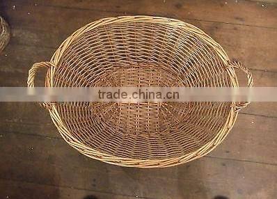 Two handles large wicker/willow laundry storage basket