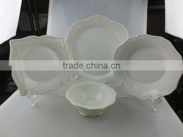 16 pcs white porcelain dinner set