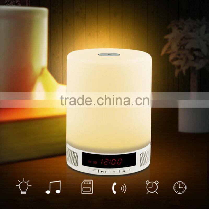 Hot selling 2017 amazon bluetooth speaker colorful silicone smart touch lamp