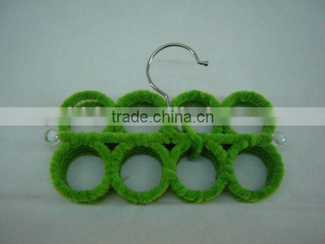 Red wool woven iron frame big hanging scarfs holder baksets