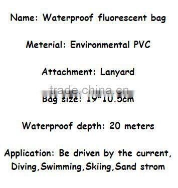 Waterproof phone bag strong sealing fluorescent bag