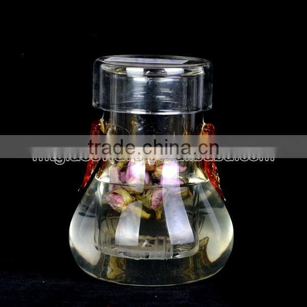 Perfect Design Double Wall Lid Tea Infuser Water Drinking Glass Tumbler - 10oz 300ml