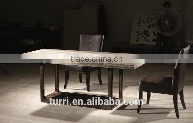 KD027B Iran travertine wood round marble coffee table
