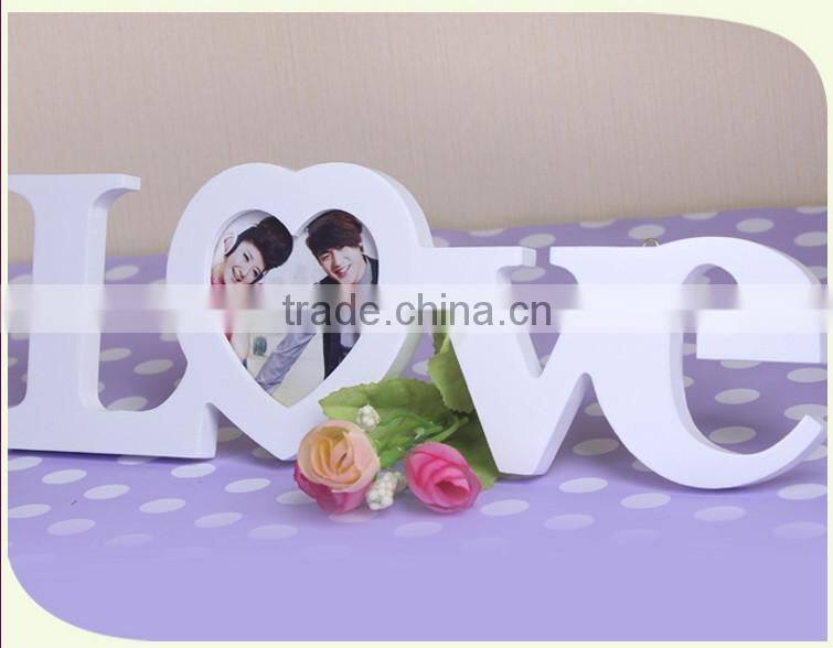 home decor wooden love photo frame for wedding decoration