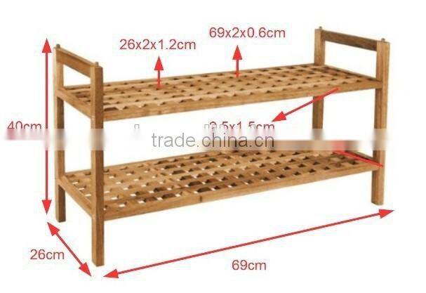 Wholesale 3-tires wooden shoe rack