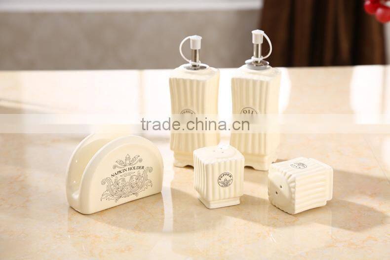 kitchenware food storage ceramic canister set with metal stand
