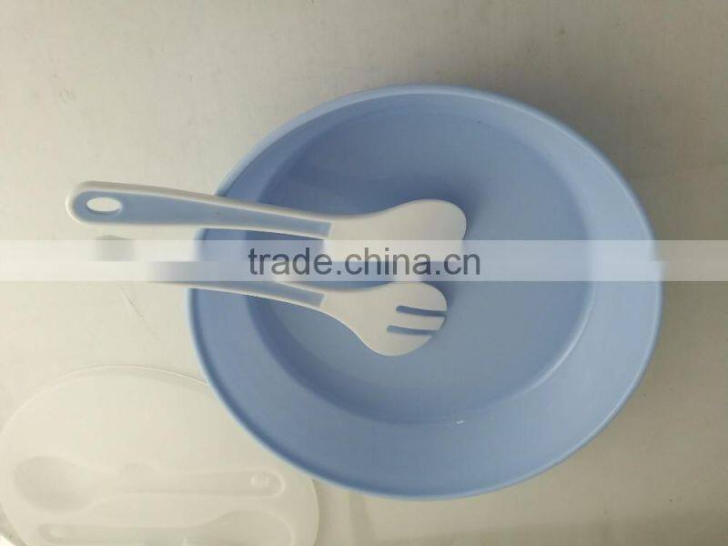 Food grade salad bowl with built in serving spoon and fork/Salad bowl to go with serving spoon