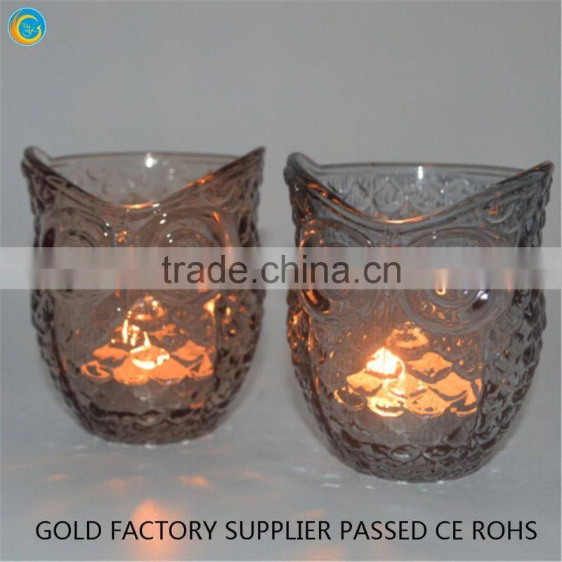 Owl head shape gold white candlestick holders luxury candle sale