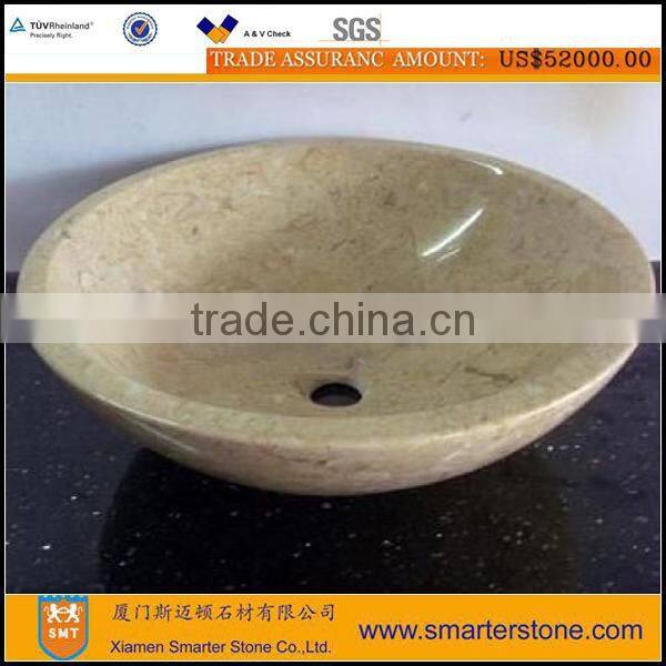 China carrara white marble bath sink with plywood package