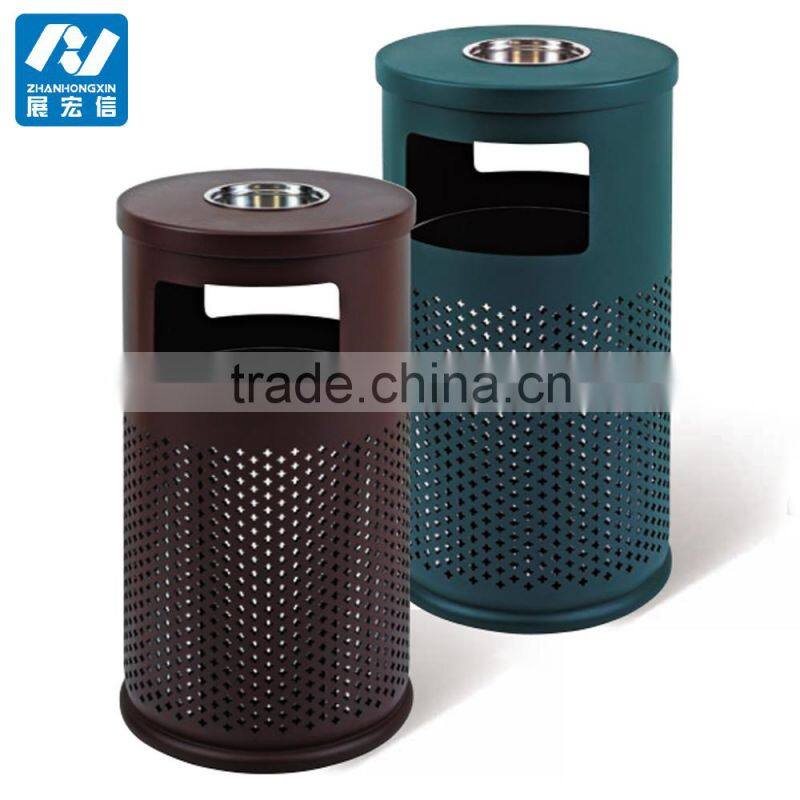 Outdoor metal waste container dustbin garbage trash bin