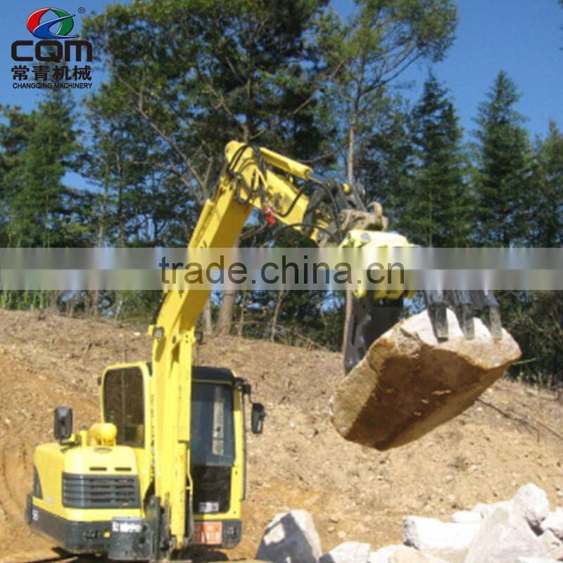 Excavator hydraulic wood grapple