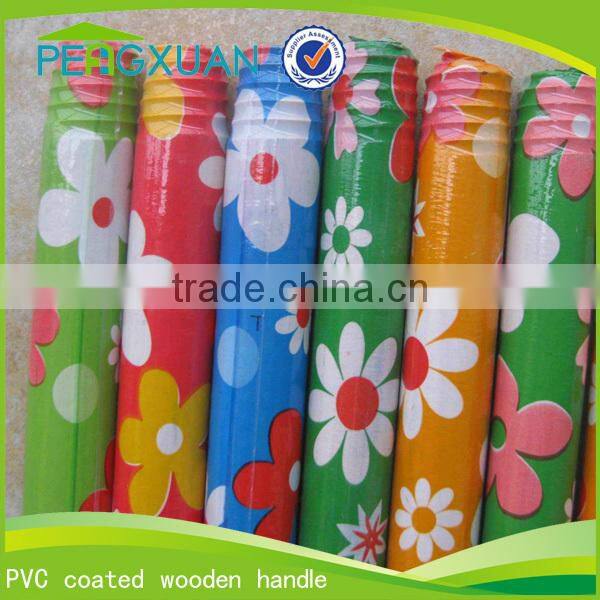 House cleaning PVC coated wooden palstic cap mop rod hot sale