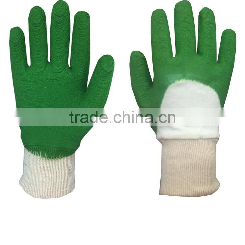 green latex coated men's garden gloves