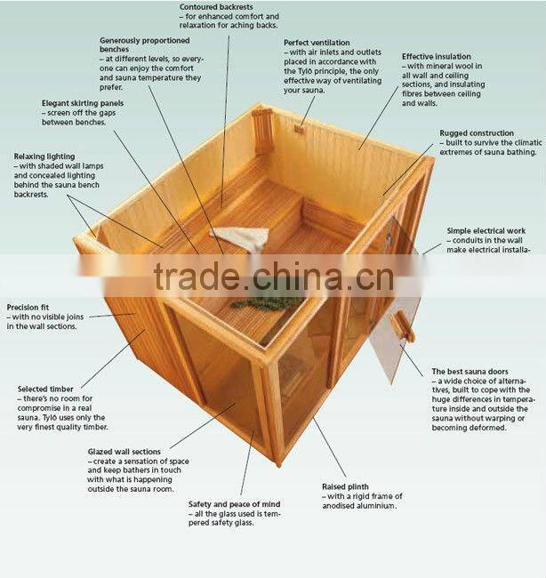 farin frared 4 person solid wood cabin 3kw stream sauna room