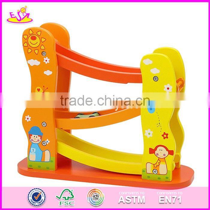 2017 new design 3 levels kids cartoon wooden toy race track W04E051