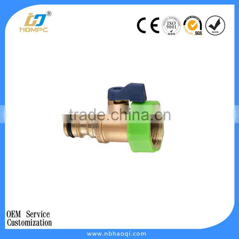 Brass 45 Degree Garden Hose Elbow With Shut Off Valve