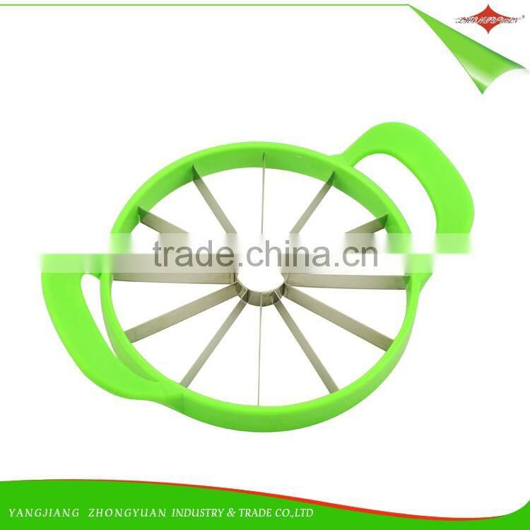 ZY-F1482A wholesale manual stainless steel watermelon slicer cutter with double plastic handle