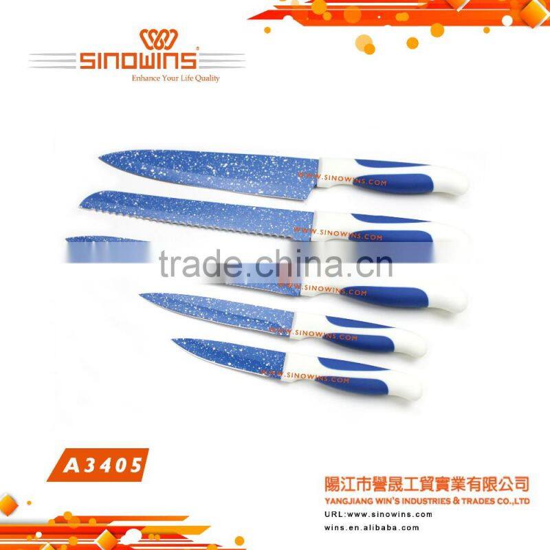 A3126 New Design 6pcs Non-stick Coating Stainless Steel Kitchen Knife Set