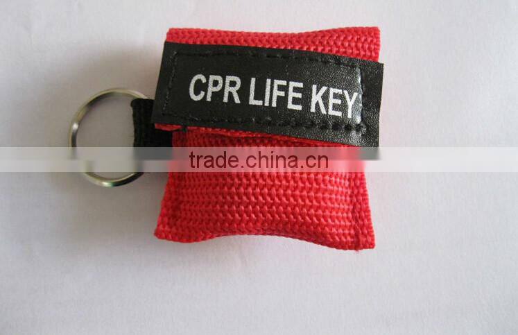 Medical products cpr face shield keychain with one-way valve