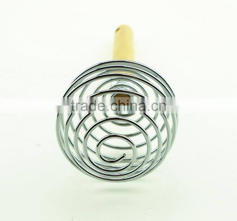 37045 Stainless Steel Spring Coil Whisk with wooden handle