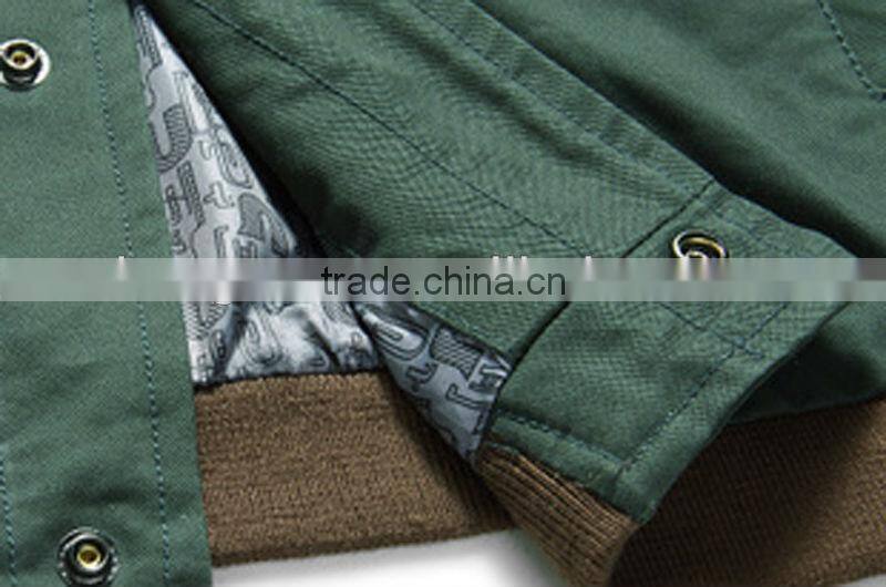 25%Nylon 75% polyster men leather jacket