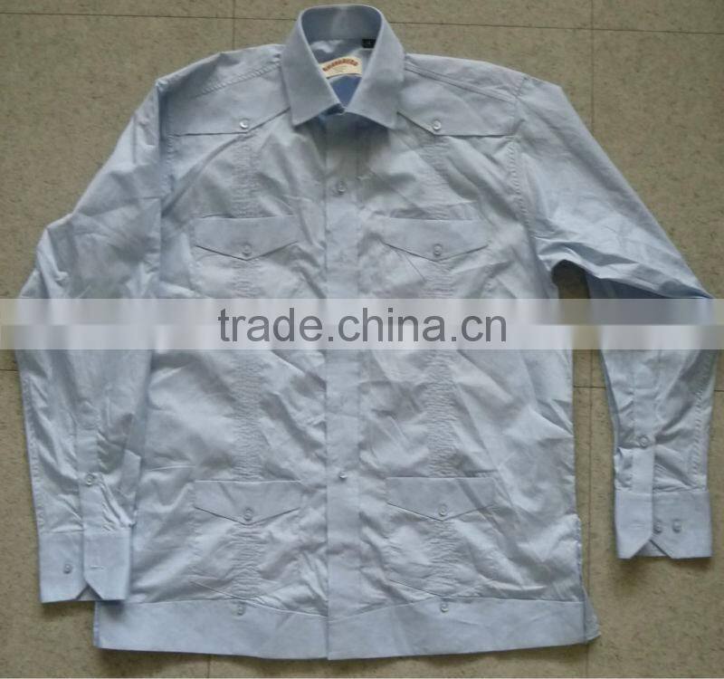 shirt with long sleeve and pintuck