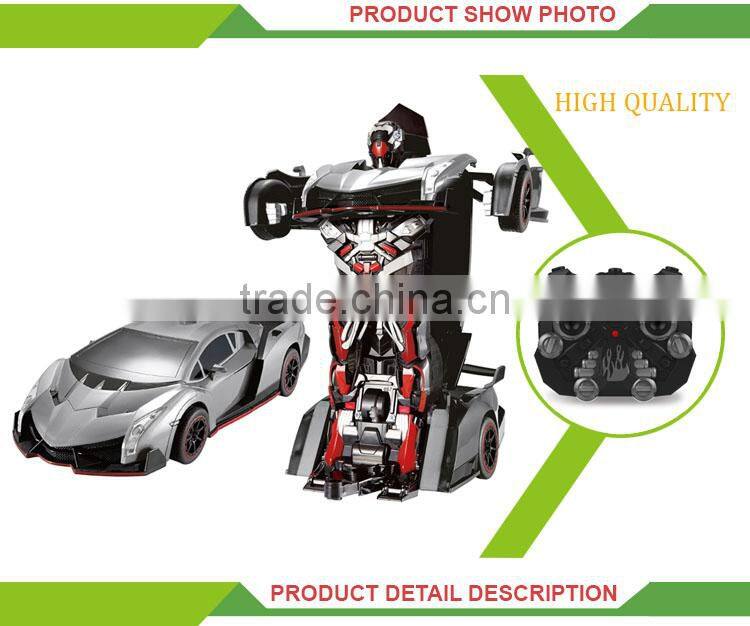 Newest product transform car 2.4G r/c intelligent robot