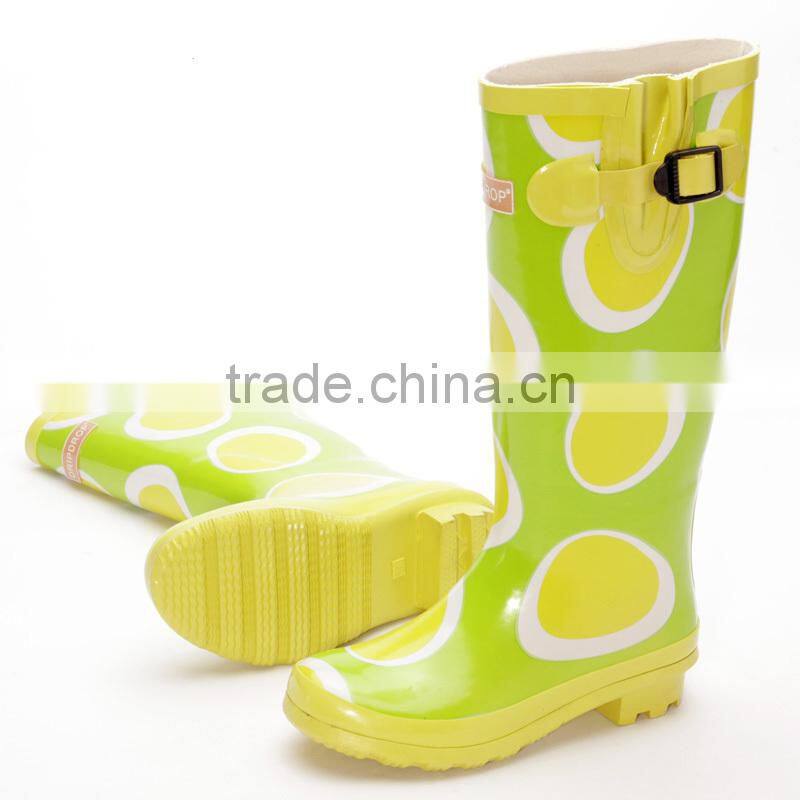 black white tartan print women rubber wellington