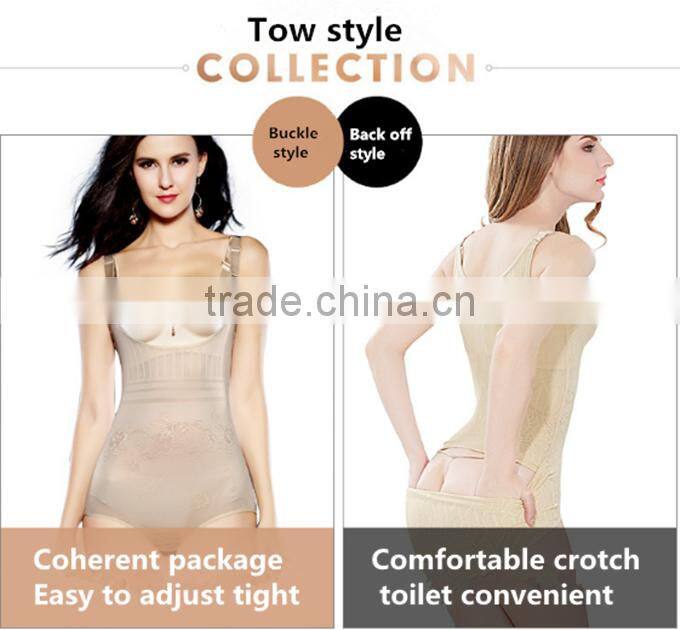 Women Floral Bodysuits Shapewear Underwear Plus size Body Shaper Waist Corsets B
