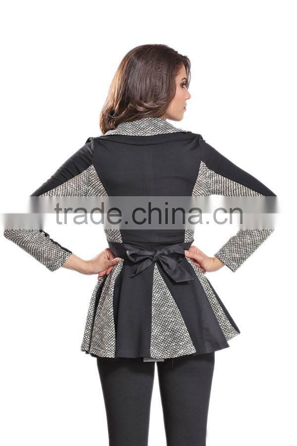 2014 New Arrival Ladies'Long Sleeve Blazer / Jacket with Flare Hem