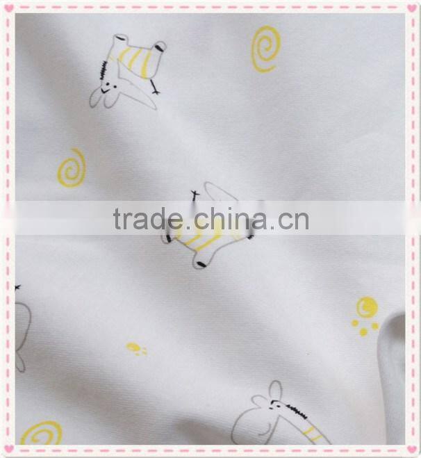 China supplier knitted 100%cotton printed interlock fabric for garment