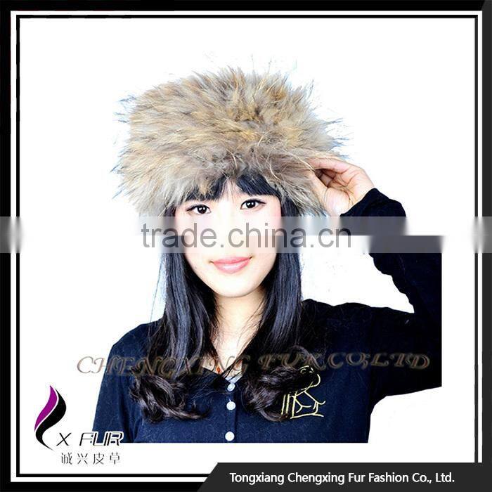 CX-E-06 Fashion Accessories Snood Raccoon Fur Stretch Hair Headband