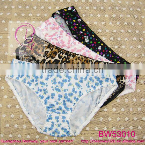 School girls dresses fashion leopard panties with back lace & bows