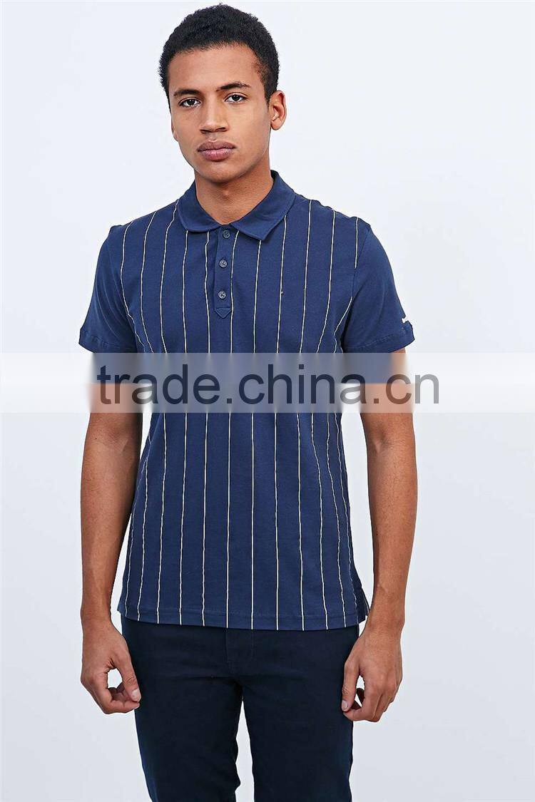 wholesale new design jersey fabric polo shirt vertical striped polo shirt custom
