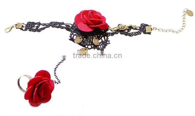 Lace bracelet ring sets antique women jewelry set wholesale