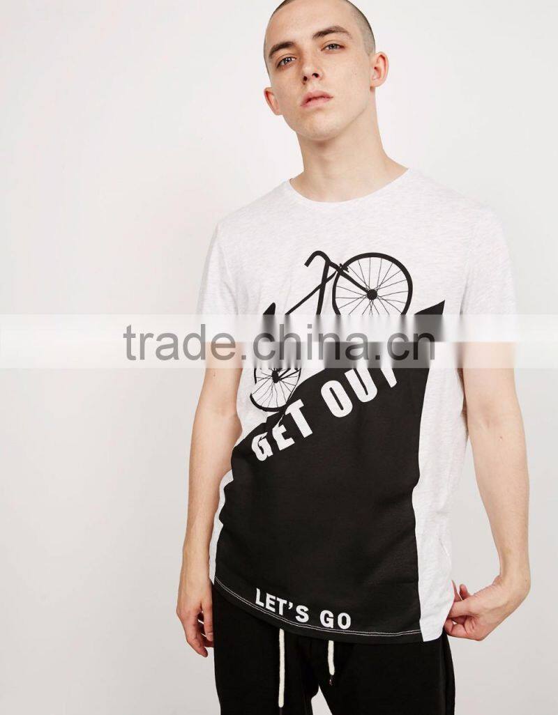 MGOO OEM/ODM Streetwears Fashion On Ins Basic White T-shirt With Printing Customized 100% Cotton Clothes For Men