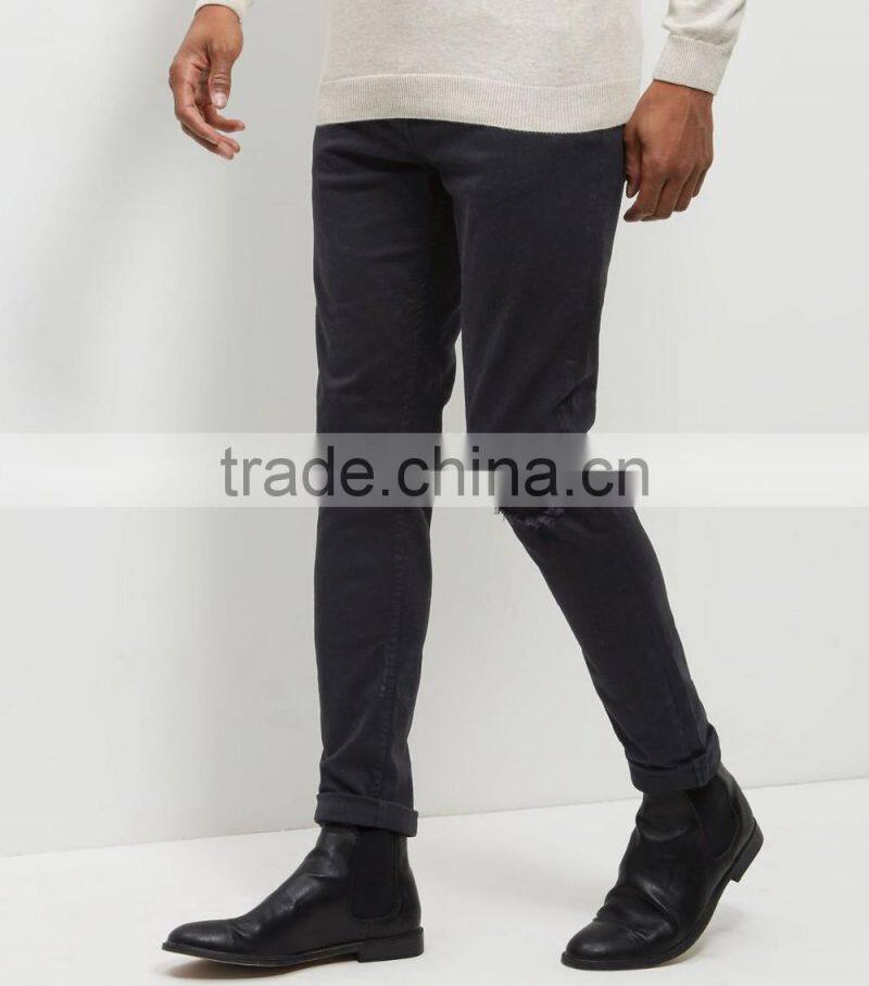 man black ripped knee denim skinny jeans