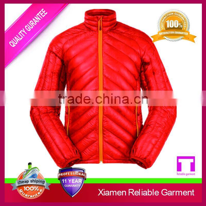 Red colour leather motor bike jacket for men