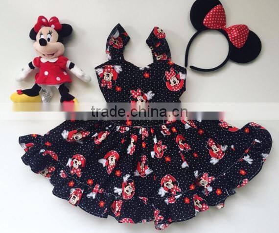 wholesale girl boutique clothes summer sleeveless 2 years old baby girl ruffle dress