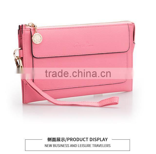 Wholesales Guangzhou Genuine Cow Leather Ladies Envelope Clutch Bag Women Clutch HandBag