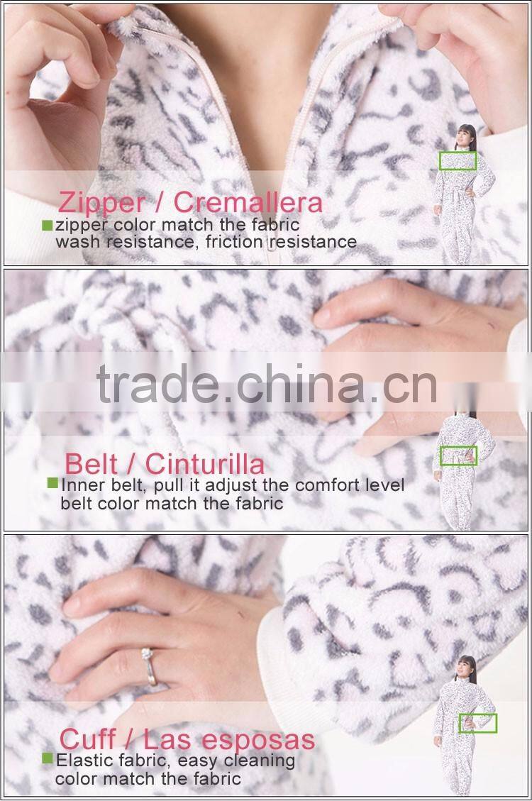 100 polyester coral fleece onesie sexy adult footie pajamas fro women