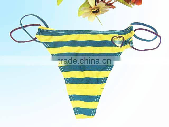 Girls multiple color stripe nice sexy thongs g string underwear